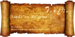 Takács Ágnes névjegykártya