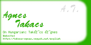 agnes takacs business card